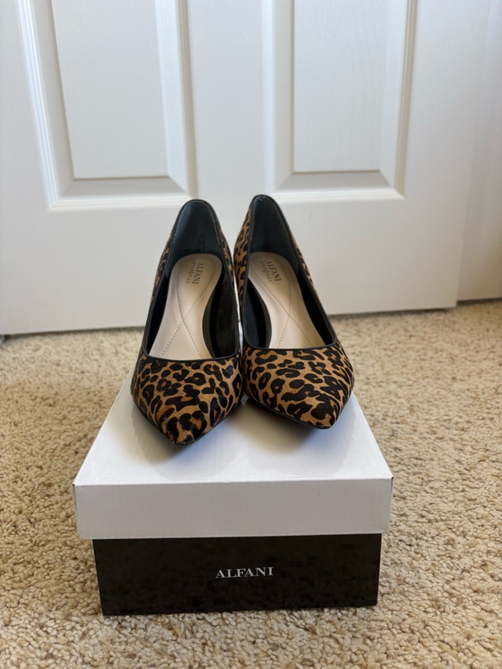 Alfani Leopard-Print Pointed Toe Pumps in Leopard